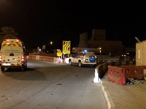 Roads closed due to flooding in UAE.