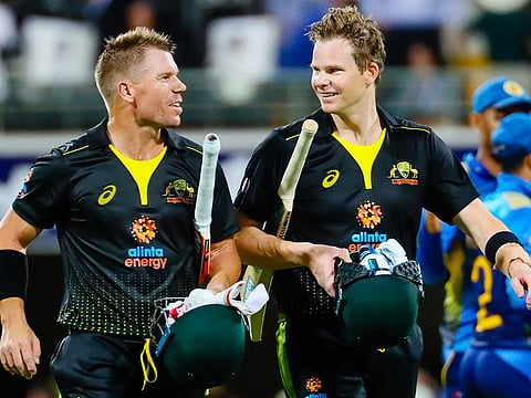 David Warner (left) and Steve Smith
