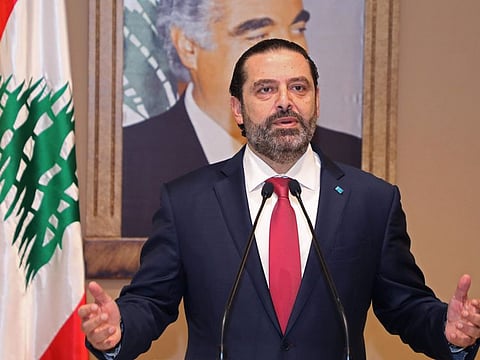 Lebanon's Prime Minister Saad Hariri announces the resignation of his government on October 29, 2019, bowing to nearly two weeks of unprecedented nationwide protests