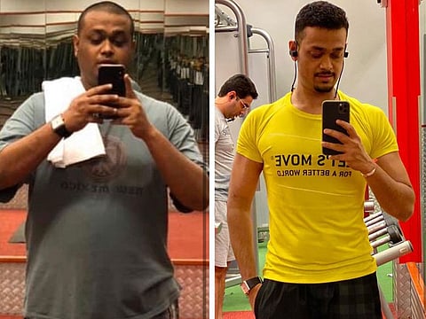 Siddharth Shinde before (left) and after