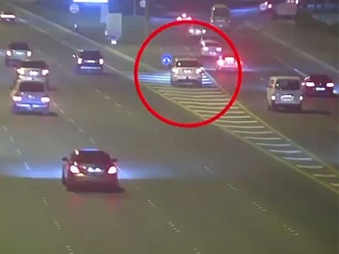 Abu Dhabi Police released CCTV of how distracted driving causes traffic accidents.