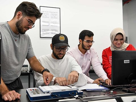 Students at the American University of Sharjah