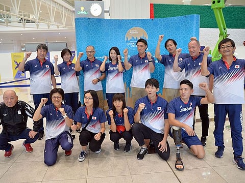 The Japan World Para Athletics team arrive in the UAE.