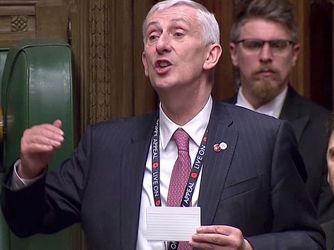 Lindsay Hoyle is seen after being elected the new Speaker of the House of Commons.
