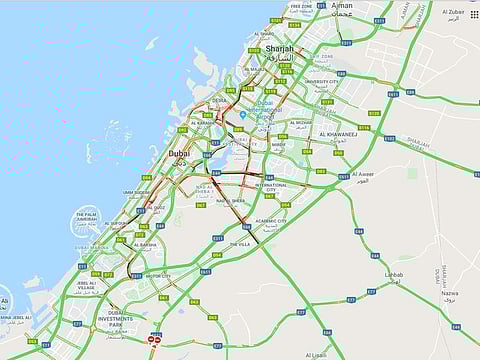 Dubai Traffic as on Nov 10, 2019 at 5.23pm