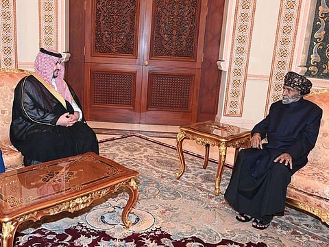 Sultan Qaboos with Khalid Bin Salman