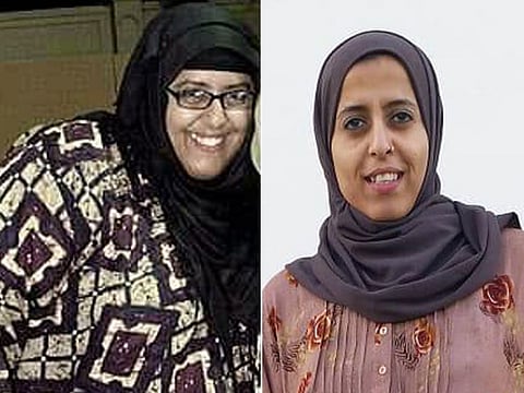 Tasqeen Zahra before (left) and after.