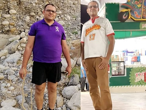 Syed Mehdi before (left) and after