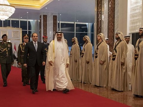 His Highness Sheikh Mohamed Bin Zayed Al Nahyan, Crown Prince of Abu Dhabi and Deputy Supreme Commander of the UAE Armed Forces, received Egyptian President Abdul Fattah Al Sissi, on Wednesday.