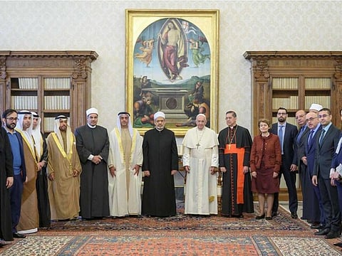 Lt. General Sheikh Saif bin Zayed Al Nahyan, UAE Deputy Prime Minister and Minister of the Interior, attended part of the second day sessions of the global Interfaith Summit, which commenced on November 14 in the Vatican.