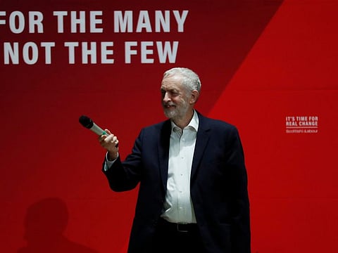 Britain's opposition Labour Party leader Jeremy Corbyn visits McEwan Hall as part of his general election campaign in Edinburgh, Britain, November 14, 2019