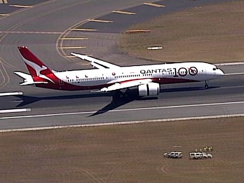 A Qantas Boeing 787 Dreamliner.