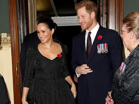 Britain's Prince Harry and Meghan, Duchess of Susex, attend the Royal British Legion Festival of Remembrance at the Royal Albert Hall in London, Britain November 9, 2019.