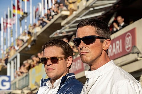 Matt Damon, left, and Christian Bale in “Ford v Ferrari.”