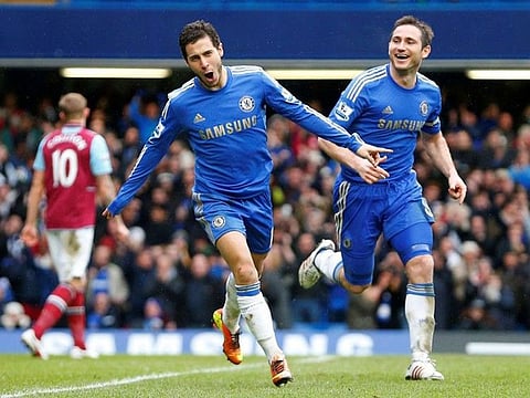 Eden Hazard and Frank Lampard played together at Chelsea.