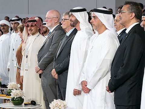 Mohammed bin Zayed attends the "Reaching the Last Mile" forum in Abu Dhabi.