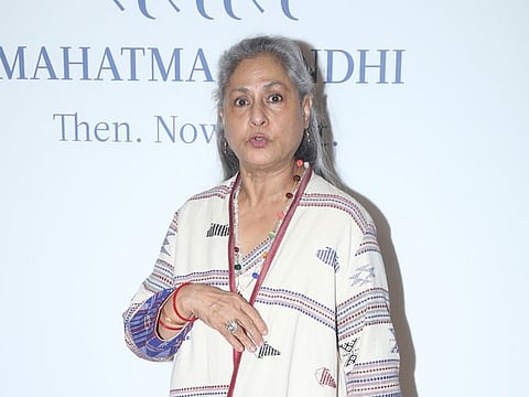 Mumbai: Actress turned politician Jaya Bachchan seen at Sanatani - an art exhibition dedicated to Mahatma Gandhi at National Gallery of Modern Art, Mumbai on Oct 1, 2019. (Photo: IANS)
