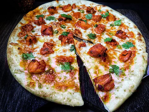Wierdough's Indian-inspired butter chicken pizza