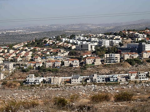 The Israeli colony of Revava seen from the Palestinian village of Kifl Hares on November 19, 2019.