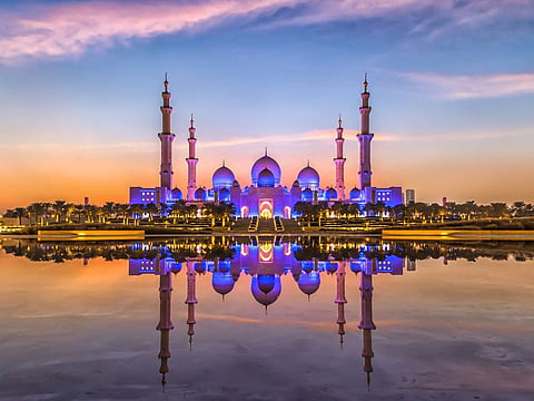 The Sheikh Zayed Grand Mosque in Abu Dhabi.