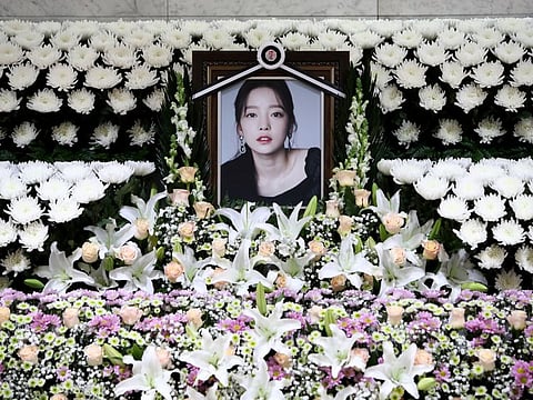 A memorial altar of K-pop star Goo Hara is seen at the Seoul St. Mary's Hospital in Seoul, South Korea November 25, 2019. Chung Sung-Jun/Pool via REUTERS