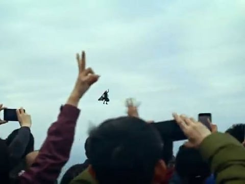 The autonomous human flight mission was carried out in China to promote Expo 2020 to the world.