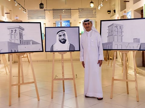 Emirati artist artist Ahmed Rukni Al Awadhi during an interview with Gulf News. Photo: Virendra Saklani/Gulf News