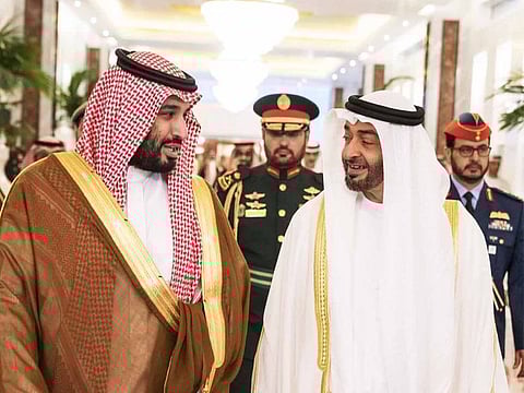 File picture: Sheikh Mohamed Bin Zayed with Saudi Crown Prince Mohammad Bin Salman.