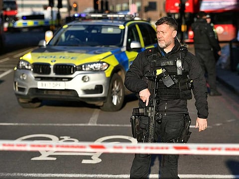 Police on London Bridge in central London.
