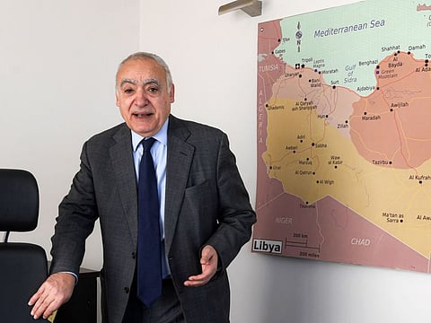 Gassan Salame, the Special Representative and Head of the United Nations Support Mission in Libya (UNSMIL), speaks during an interview at his office in the Tunisian capital Tunis on Friday.