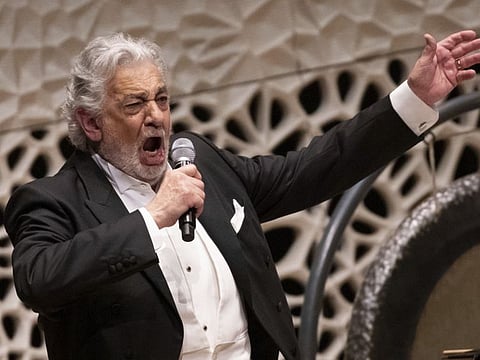Opera star Placido Domingo performs during a concert at the Elbphilharmonie in Hamburg on Wednesday, No. 27, 2019.