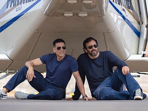 Actor Akshay Kumar with director Rohit Shetty.