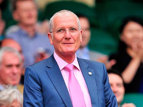 In this file photo taken on June 30, 2012 former England cricketer Bob Willis is seen in the Royal Box on Centre Court on day six of the 2012 Wimbledon Championships in south-west London.