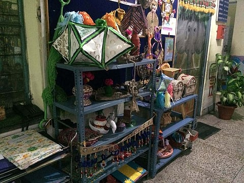 Toys and handicrafts made by children rescued from forced labour on display at the Taabar shelter home in Jaipur, India, November 11, 2019. Thomson Reuters Foundation/Anuradha Nagaraj