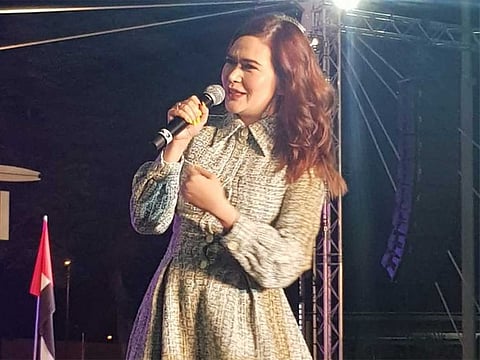 Bela Padilla entertain the crowd at the Bayanihan Festival in Zabeel Park