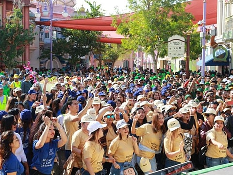 Blue-collar workers of EFS Facilities Services Group enjoying a field day at Dubai’s Bollywood Parks on Friday