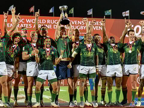 South African men became the first team to win the Dubai Rugby Sevens crown for the seventh time on Saturday.