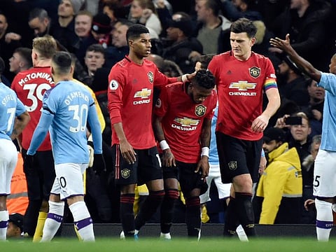 A tense moment during the Manchester derby when two United players, Fred and Jesse Lingard, were subjected to racial use at the City stadium on Saturday.