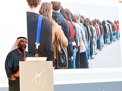 Engineer Tariq Al Awadi, Executive Director of Spectrum at TRA addressing delegates at the UAE 5G conference in Dubai on Sunday 08 December 2019. Photo: Virendra Saklani/Gulf News