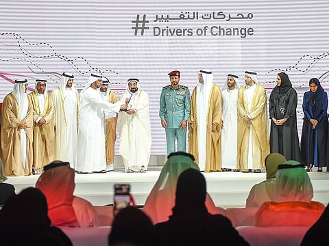 Shaikh Dr. Sultan Bin Muhammad Al Qasimi, Supreme Council Member and Ruler of Sharjah, during the group picture with the representatives from the different organizations who pledged in WEEGS 2017, during the second edition of the Women’s Economic Empowerment Global Summit (WEEGS 2019) at the Al Jawaher Reception and Convention Centre (JRCC) in Sharjah, 10th December 2019.
