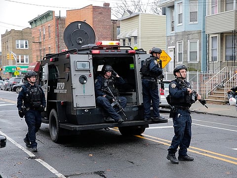 New York City Police officers in Jersey City, N.J.
