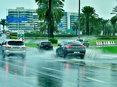 Dubai Police have cautioned motorists to drive safely in rainy weather. Picture for illustrative purposes only.