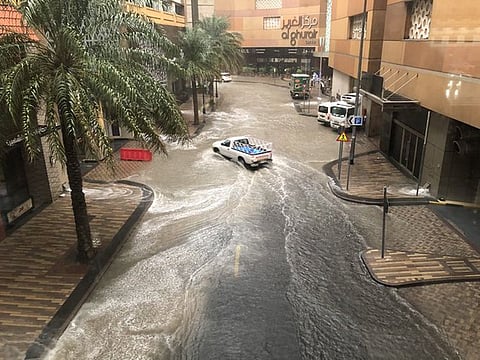 Gulf News reader @jajasaldana shared this image of the rain on Twitter using the hashtag #dubairain