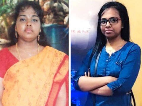 Revathi Unnikrishnan went from 82kg (left) to 56kg in a year and a half.