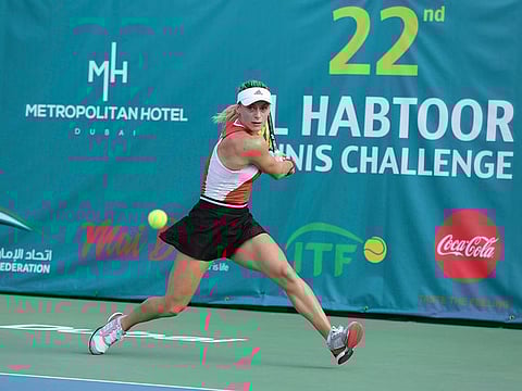 Ana Bogdan on her way to the semi-finals of the 22nd Al Habtoor Tennis Challenge.