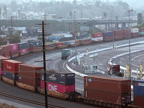 Shipping containers at the Port of Los Angeles. The agreement will reduce US tariffs on some Chinese goods.
