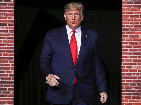 U.S. President Donald Trump arrives to speak at a campaign rally in Battle Creek, Michigan, U.S., December 18, 2019.
