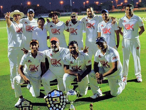 Jumeirah Mammoths celebrate their win over Zabeel Mammoths.