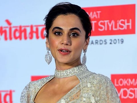 In this picture taken on December 18, 2019 Bollywood actress Taapsee Pannu arrives at the Lokmat Most Stylish Awards in Mumbai.