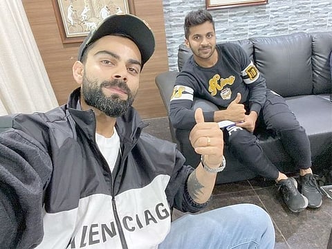 Virat posted a selfie with Shardul and wrote on @imVkohli: "Tula maanla re Thakur (bowled over by you)."